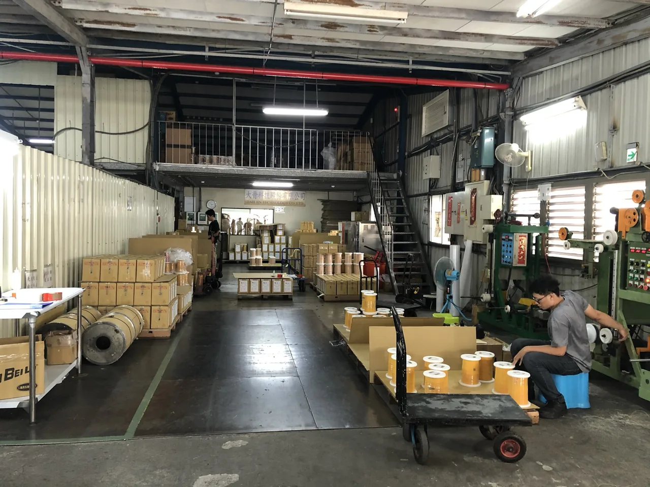 Production Line and Finished Goods Inventory at DAH JIN's Tainan Facility